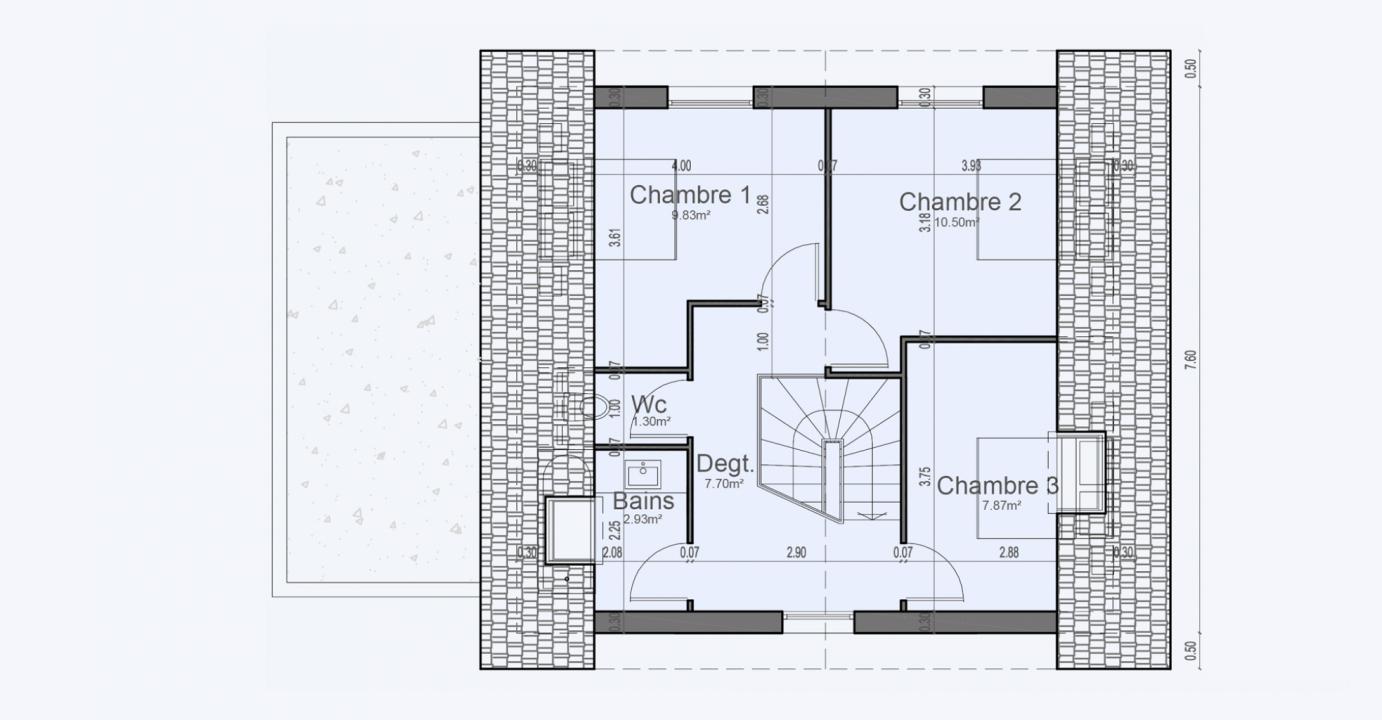 Plan Maison Etage Comble Garage Cottage 807 191320270105/ PROPRIANO 94 3