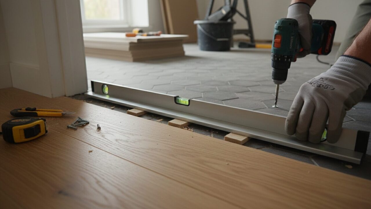 expertise en pose de seuil de porte pour un rattrapage de niveau efficace entre deux pièces, assurant une transition parfaite et sécurisée.