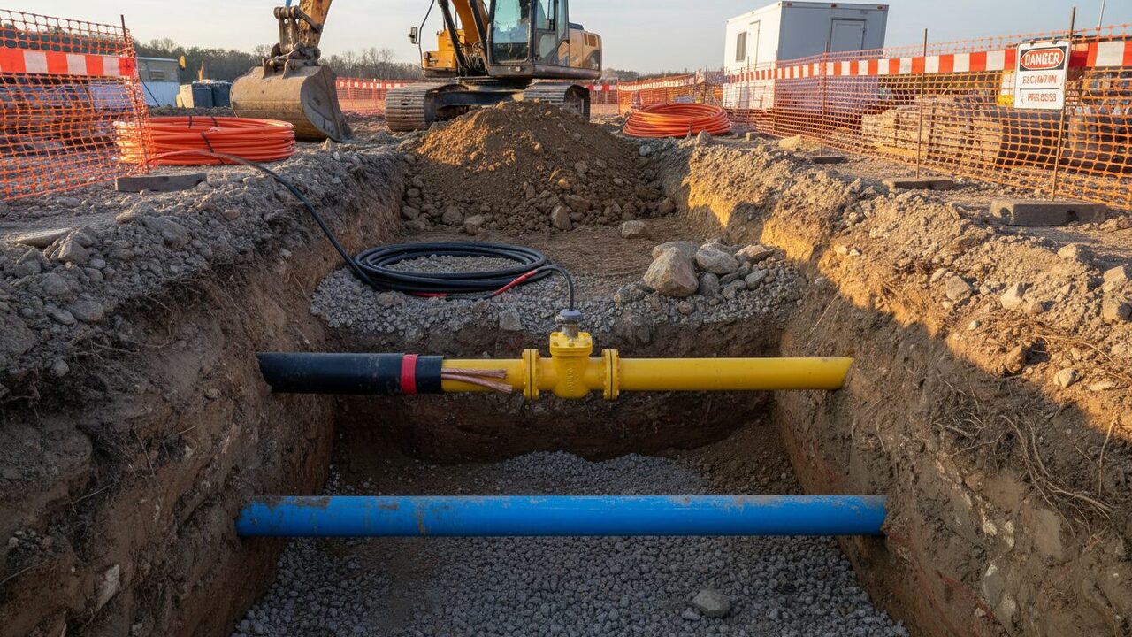 découvrez les profondeurs recommandées pour les tranchées de raccordement en eau, électricité et gaz afin d'assurer sécurité et conformité aux normes.