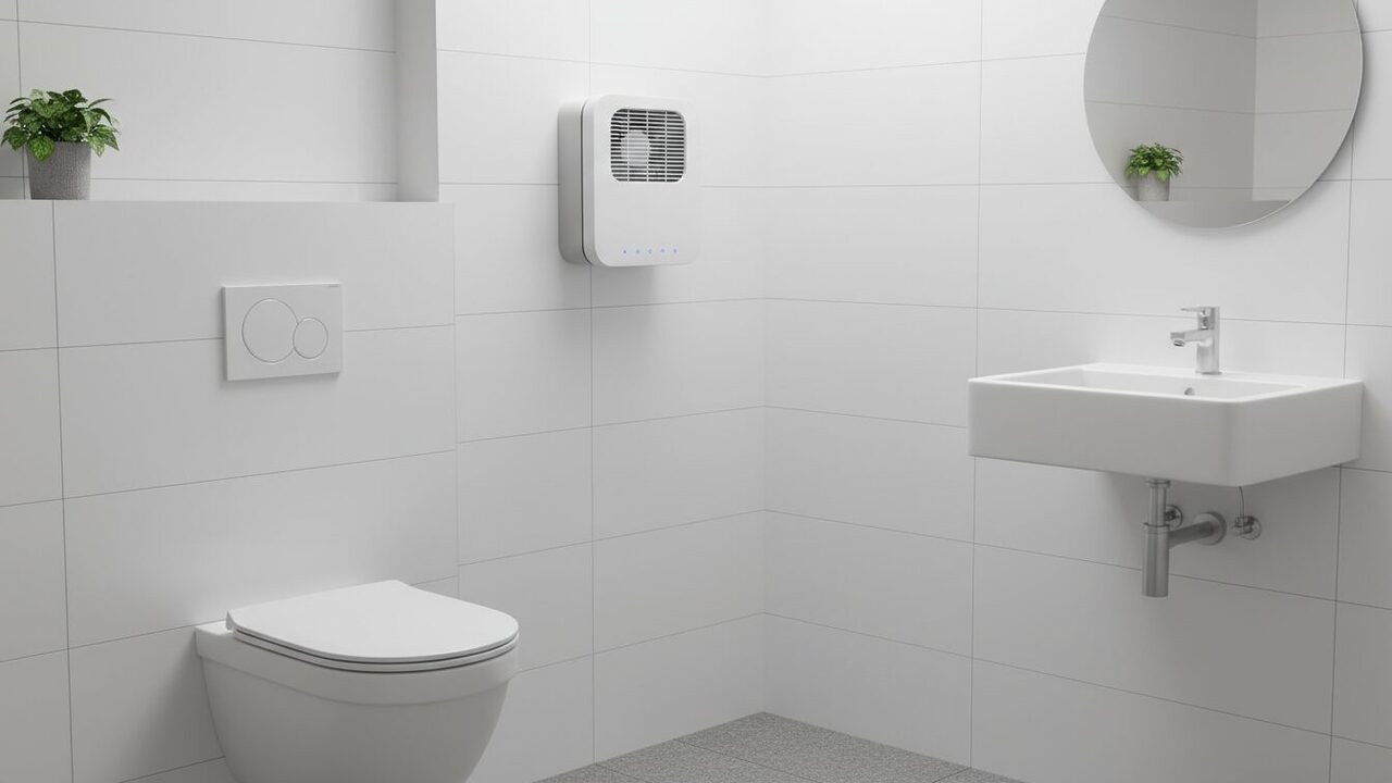 extracteur d'air intermittent spécialement conçu pour les wc sans fenêtre, assurant une ventilation efficace et un air frais constant.
