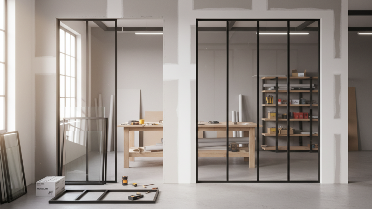 découvrez comment choisir entre un kit ou une verrière d'atelier sur mesure pour une cloison en placo, afin d'optimiser lumière et design dans vos espaces.