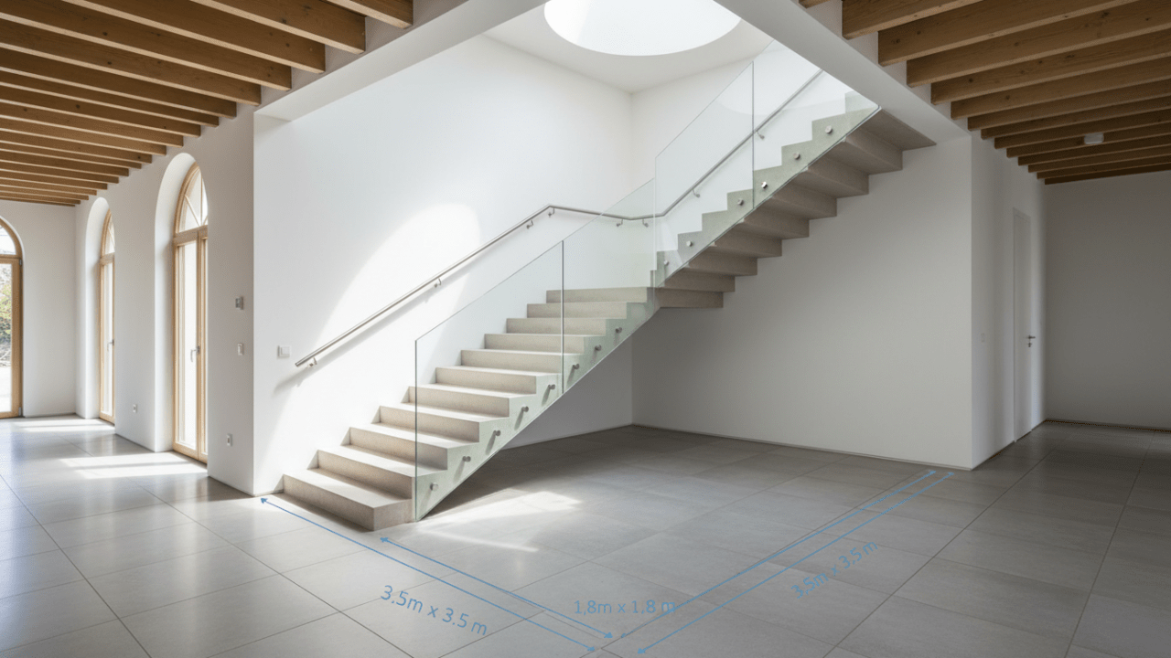 découvrez les caractéristiques des escaliers quart tournant et double quart tournant, leur encombrement et comment optimiser l'espace dans votre intérieur.