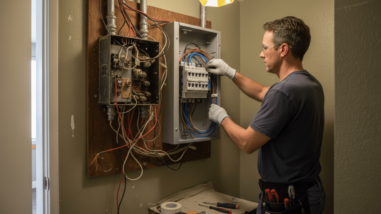 découvrez comment mettre aux normes un tableau électrique d'appartement des années 1970 pour garantir sécurité et conformité aux standards actuels.