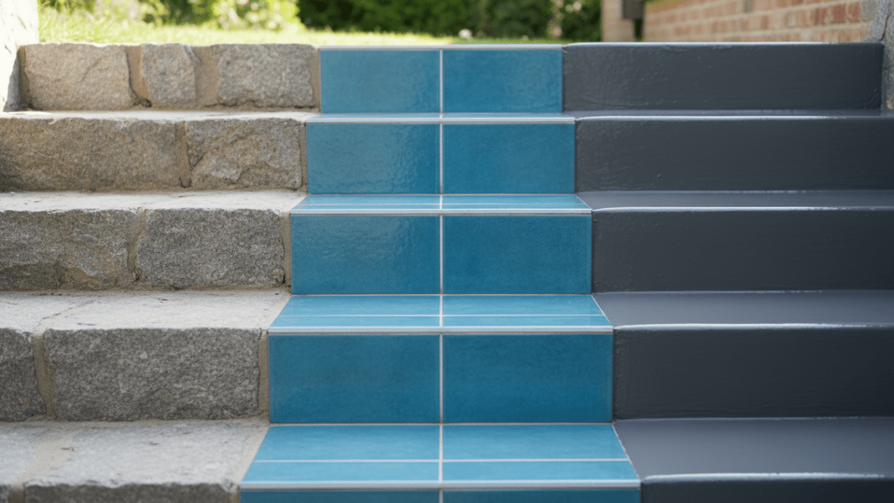 découvrez comment choisir entre la pierre, le carrelage ou la résine pour la rénovation de vos marches d'escalier extérieur et donnez un nouvel éclat à votre entrée.