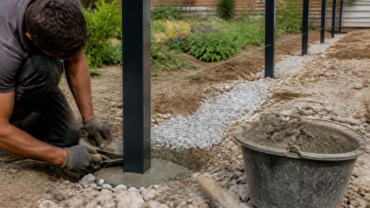 apprenez comment sceller efficacement des poteaux de clôture dans le béton pour assurer une installation solide et durable.