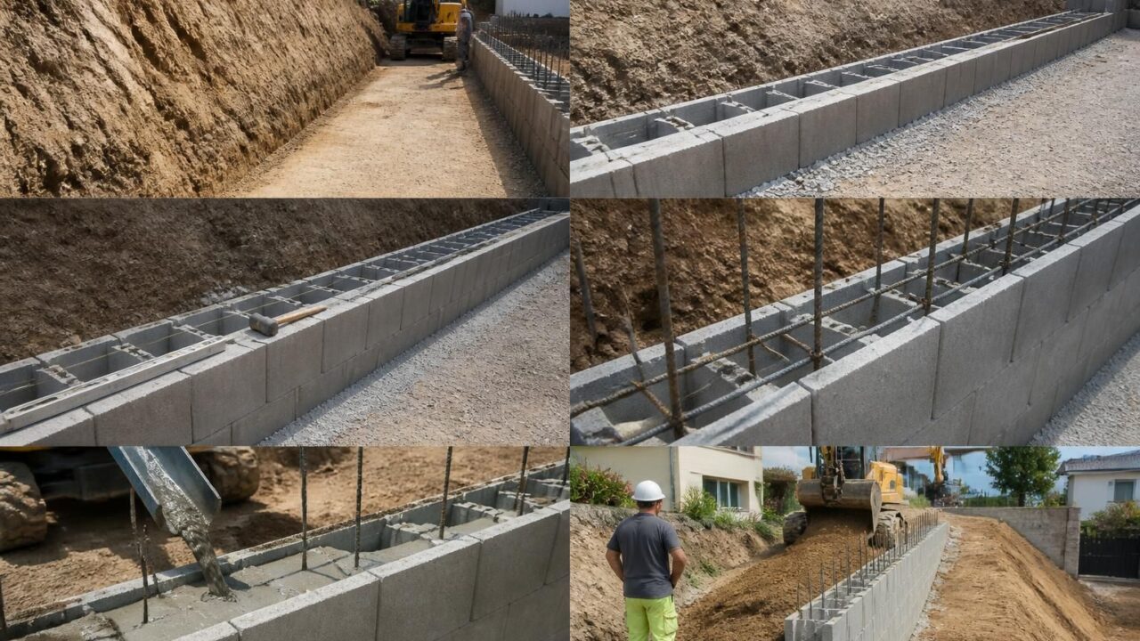 découvrez les étapes clés pour construire un mur de soutènement en blocs à bancher, avec des conseils pratiques pour assurer solidité et durabilité.