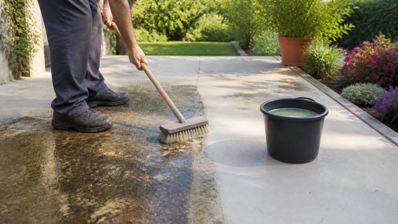 découvrez comment nettoyer efficacement une terrasse en béton encrassée sans l'endommager grâce à nos conseils pratiques et astuces simples.